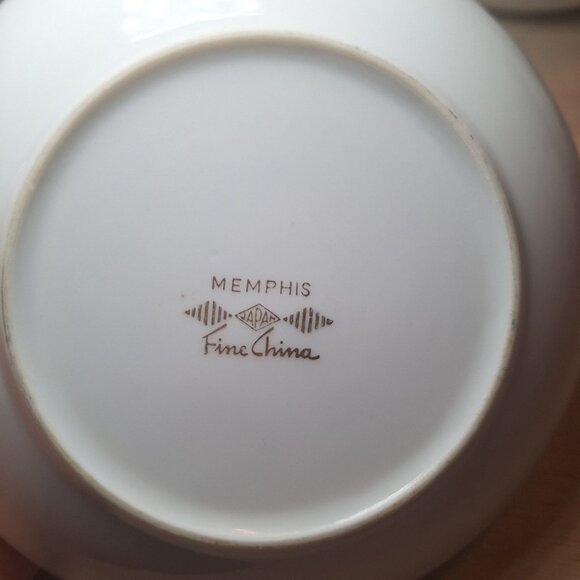 Memphis Fine China Floral Pattern Saucer Plate Silver‎ Trim Raised Edge - Picture 4 of 6